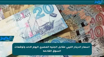 أسعار الدينار الليبي مقابل الجنيه المصري اليوم الأحد وتوقعات السوق القادمة